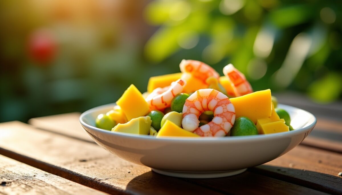 Recette simple et rafraîchissante : salade exotique mangue, avocat et crevettes Recette simple et rafraîchissante : salade exotique mangue, avocat et crevettes