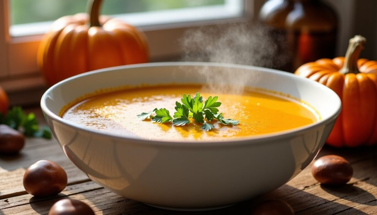 Soupe onctueuse de potimarron et châtaignes : la recette simple et savoureuse